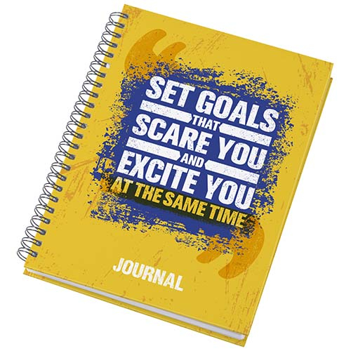 Journal de bord promotionnel A5 Desk-Mate® Blanc / Noir